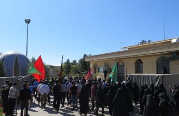 راهپيمايي جاماندگان اربعين حسيني در دانشگاه دامغان