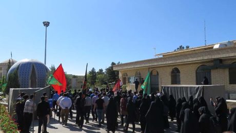راهپيمايي جاماندگان اربعين حسيني در دانشگاه دامغان