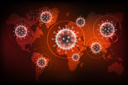 Coronavirus disease COVID-19 infection medical. New official name for Coronavirus disease named COVID-19, pandemic risk on world map background